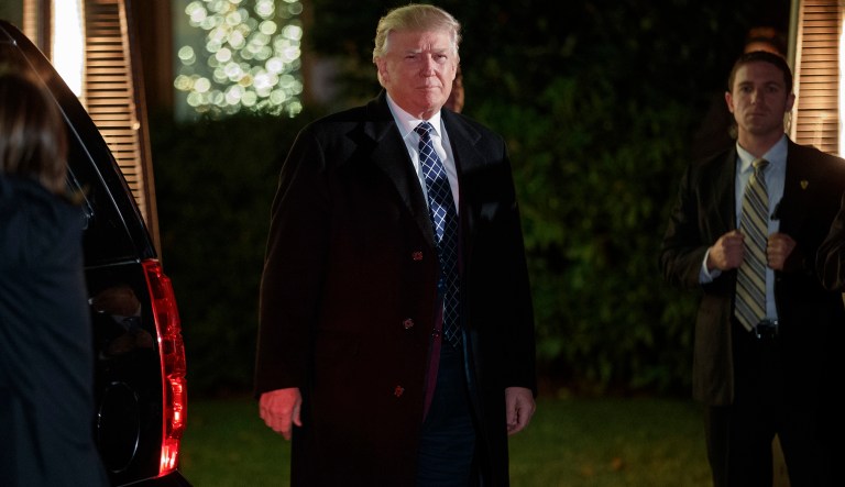 Trump will speak to Israeli Prime Minister Benjamin Netanyahu, Jordanian King Abdullah and Palestinian Authority President Mahmoud Abbas on Tuesday, the White House said. (AP Photo/Evan Vucci)