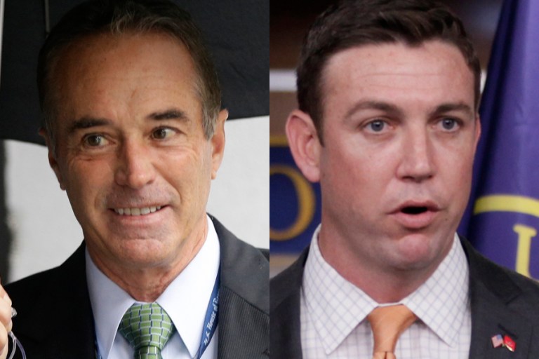 Reps. Chris Collins, R-N.Y., and Duncan Hunter, R-Calif., have put their support behind Trump. (AP File Photo)