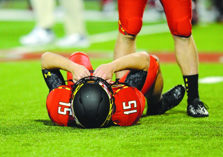 Nick Wass/AP
Brad Craddock missed a 32-yard field goal with two seconds left that would have given Maryland a victory on Saturday.