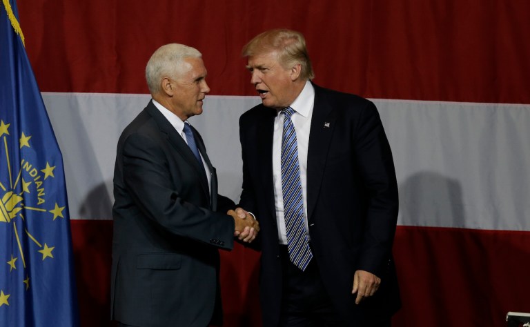 Pence's conservative credentials placate concerns of some on the right about Trump. (AP Photo/Michael Conroy)