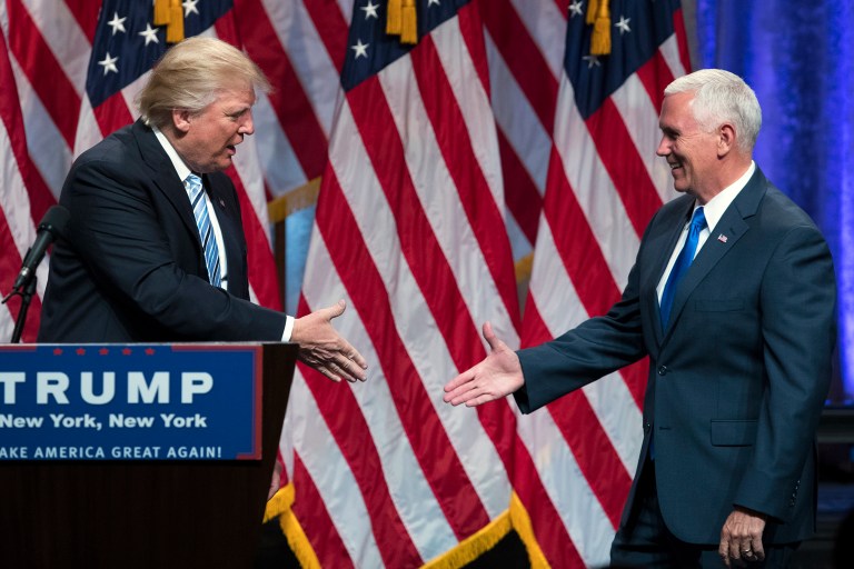 The choice of Gov. Mike Pence is significant in that it represents an olive branch to conservative voters. (AP Photo/Evan Vucci)