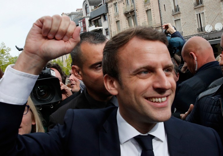 His campaign claims that the hackers who stole the documents want to damage Macron's chances less than two days before the second round of the election. (AP Photo/Christophe Ena)