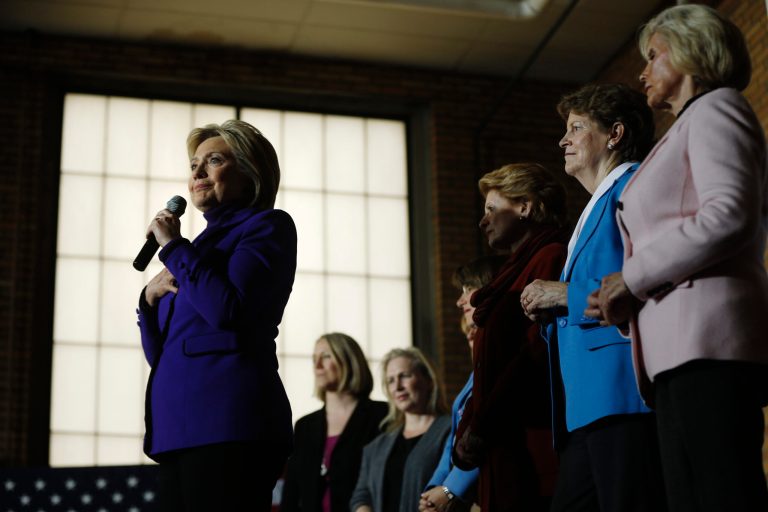 A group of Democratic senators will hit the campaign trail to campaign for Clinton in New Hampshire. (AP Photo/Matt Rourke)