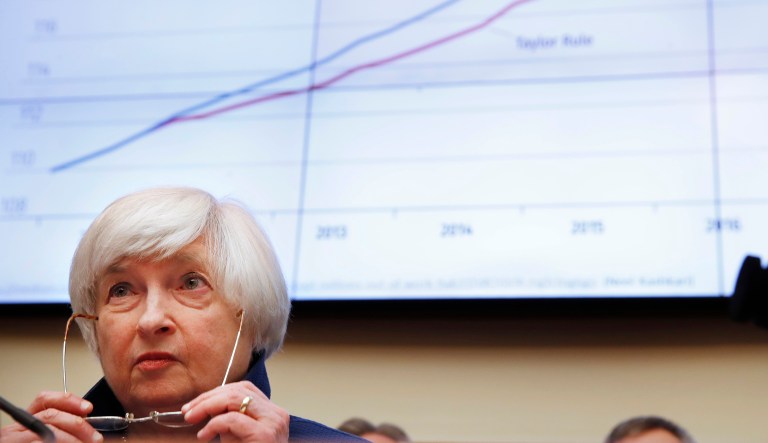 Federal Reserve Chairwoman Janet Yellen has shrugged off falling inflation in recent months, predicting that it will 