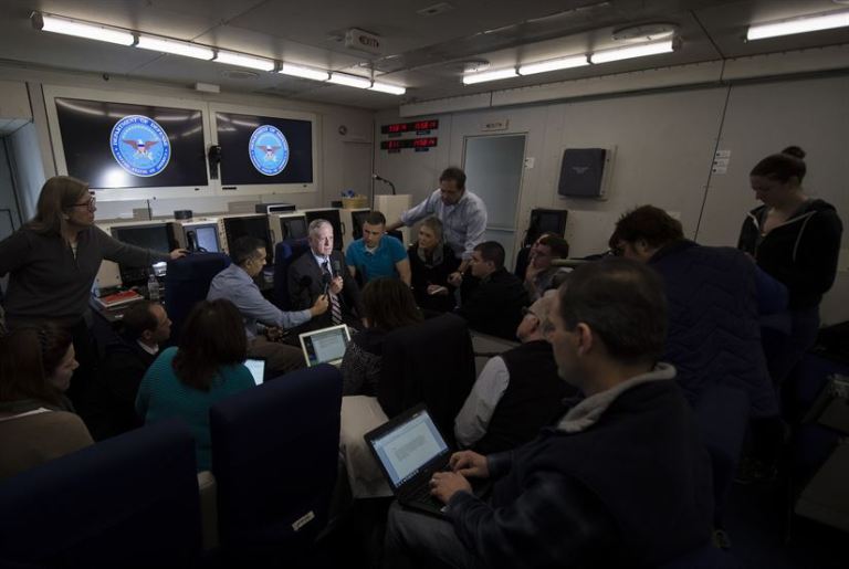 Defense Secretary Jim Mattis takes reporters with him when he travels, but prefers to keep on-the-record interactions at a minimum. (DoD photo)