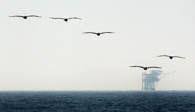 Oil companies continued to cease offshore operations and evacuate personnel on Thursday in preparation for Tropical Storm Harvey becoming a full-blown hurricane. The tropical storm is expected to intensify into an category 3 hurricane by Friday morning, as it heads directly for the Texas and Louisiana Gulf Coast. (AP Photo/Patrick Semansky)
