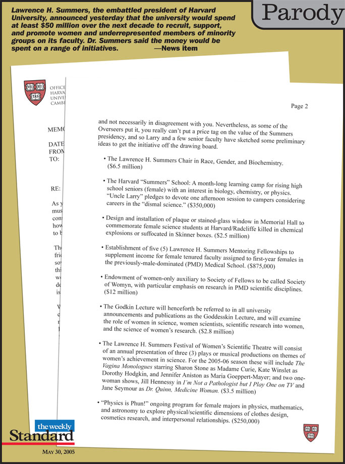 Saving President Summers.