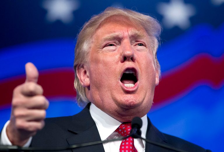 FILE - In this Sept. 25, 2015, file photo, Republican presidential candidate, businessman Donald Trump, speaks during the Values Voter Summit in Washington. Using Twitter to get a message out is now a must-do for presidential candidates, but looking at the accounts they follow can be instructive, too. Their follow list can reflect not only their personality and interests, but sometimes their strategy. (AP Photo/Jose Luis Magana, File)