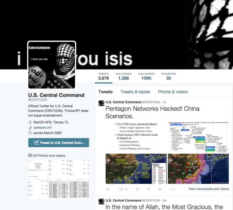 Islamists hack U.S. Central Command