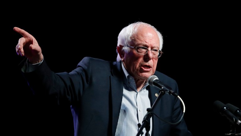 Sen. Bernie Sanders, I-Vt., said the White House's surprise firing of FBI Director James Comey Tuesday indicates that President Trump is involved in a cover-up. (AP Photo/Charlie Neibergall)