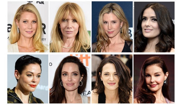 Many actresses, including women who are presenting awards or are nominated for awards, 