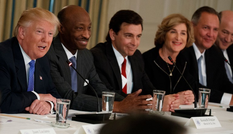 The president of Alliance for American Manufacturing became the fourth person this week to resign from President Trump's American Manufacturing Council. (AP Photo/Evan Vucci)