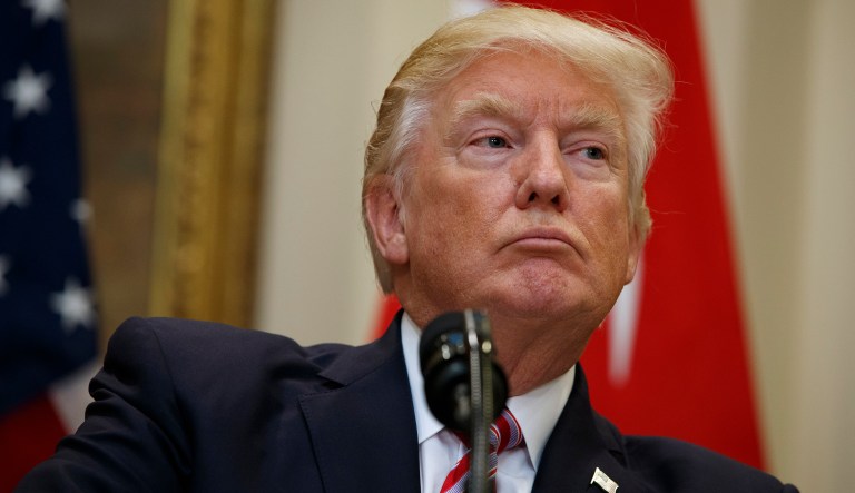 Public opinion of President Trump has dropped to the lowest its been since the inauguration, according to a new poll Friday. (AP Photo/Evan Vucci)