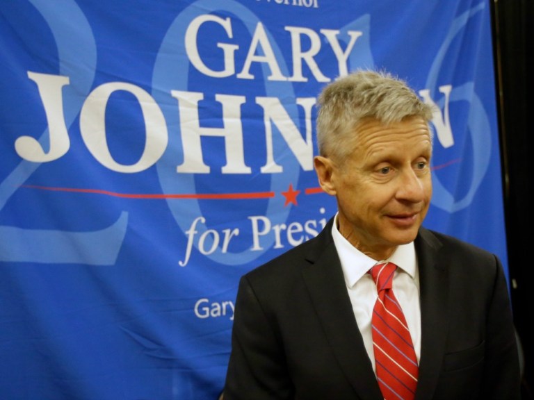 In theory, if Gary Johnson wins a state, he would make the top three and could be chosen as president by the House. (AP Photo)
