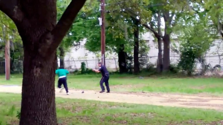 It's nice to see Slager face justice, but it's hard to swallow the idea that prosecutors would let someone caught red-handed negotiate a less-than-unconditional surrender. (Feidin Santana via AP Images)