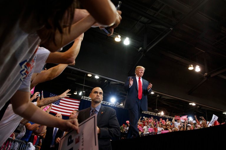 Donald Trump takes a page from Richard Nixon. (AP Photo/ Evan Vucci)
