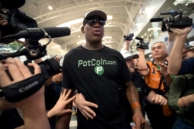 Dennis Rodman is right in believing that North Korea loves him. But he's confused about why. (AP Photo/Mark Schiefelbein)
