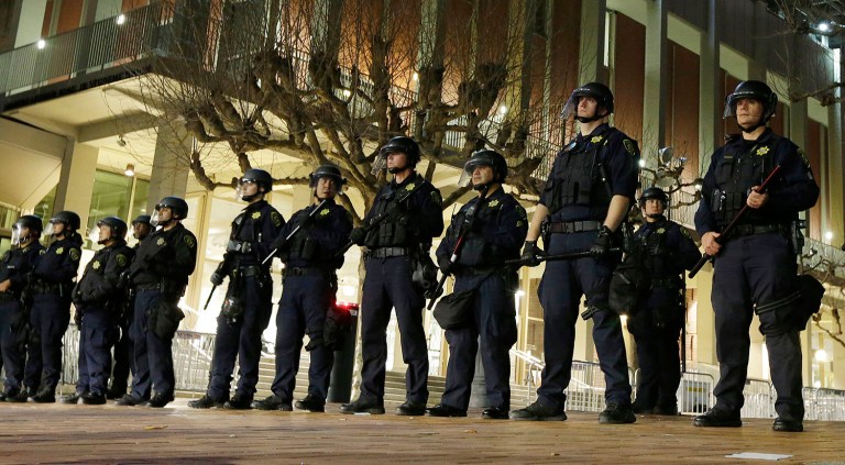 At a University of California, Berkeley protest, violent rioters overtook a largely peaceful protest against a controversial speaker. (AP Photo/Ben Margot, File)