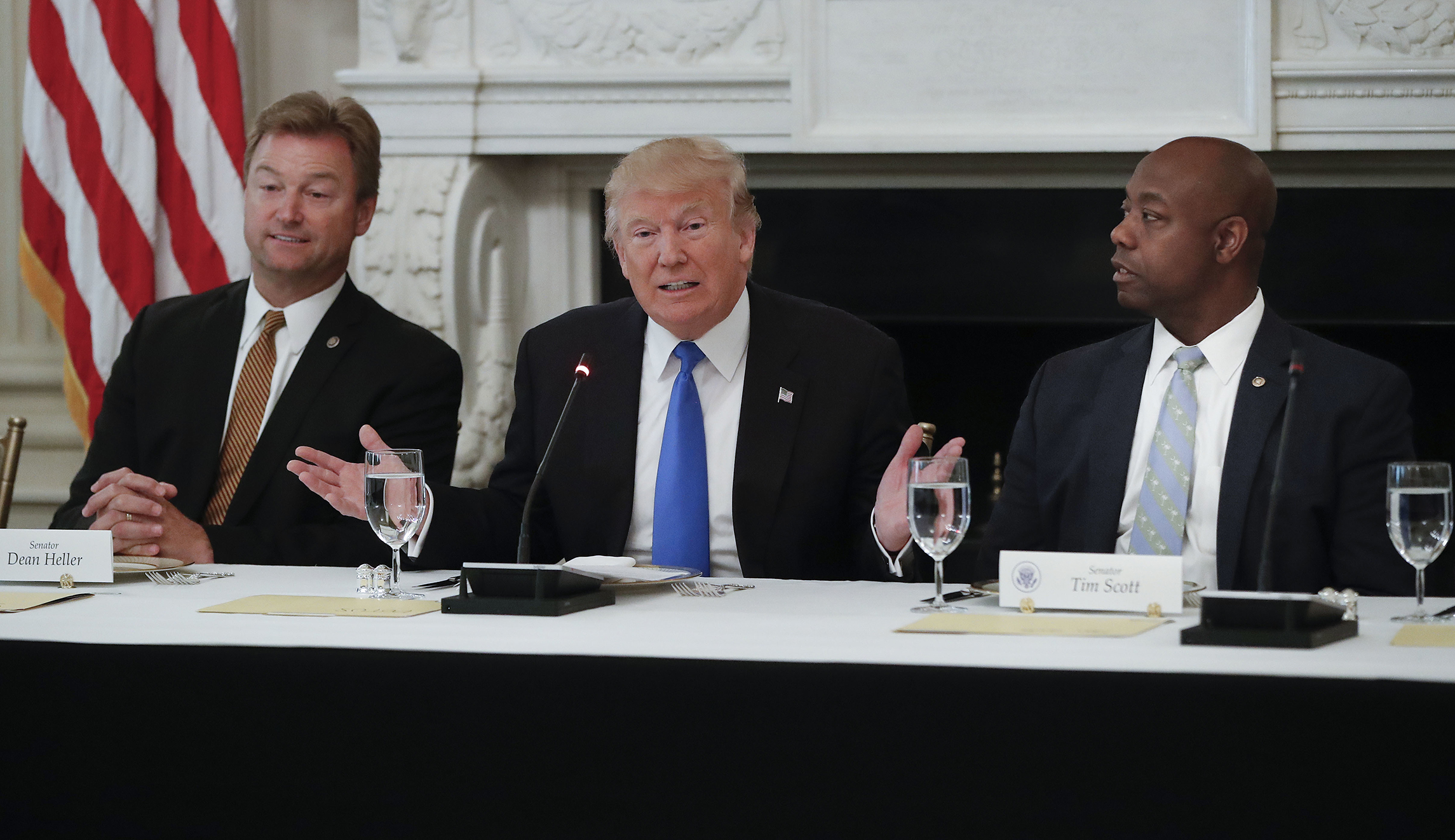 Trump asks Dean Heller if ‘he wants to remain a senator’ while sitting next to him