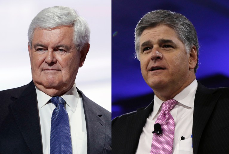 Newt Gingrich and Sean Hannity, close allies of President-elect Trump, are publicly suggesting that he, once sworn in, should entirely brush off the national media. (AP Photo/Carolyn Kaster)