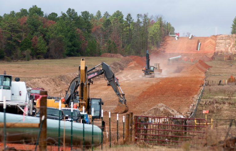 Crews work on construction of the TransCanada Keystone XL pipeline near Winona, Texas, in December 2012. (AP Photo/The Tyler Morning Telegraph, Sarah A. Miller)