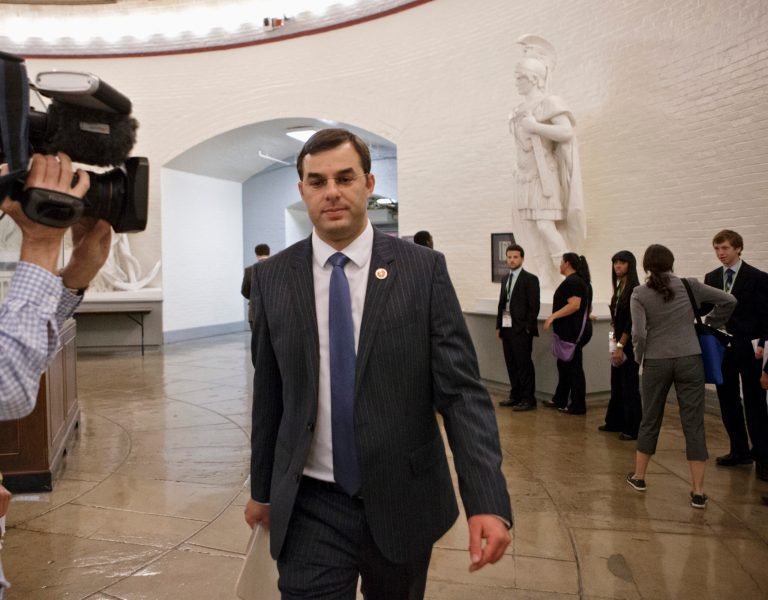 Rep. Justin Amash headed home for his primary today against a well-funded challenger with one last controversial vote. (AP Photo)