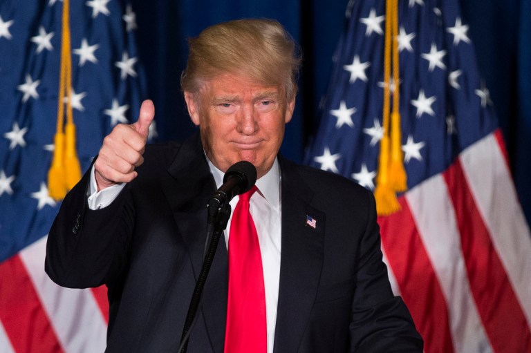 Republican presidential candidate Donald Trump plans to visit Israel, Russia and Germany after formally accepting the GOP presidential nomination at the party's convention this July. (AP Photo/Evan Vucci, File)