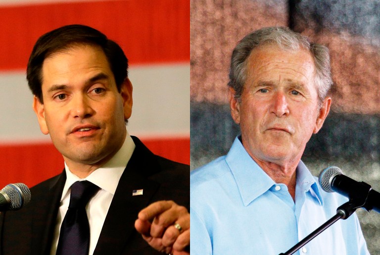 Former President George W. Bush is set to hold a fundraiser in support of Florida Sen. Marco Rubio next month. (AP Photos)