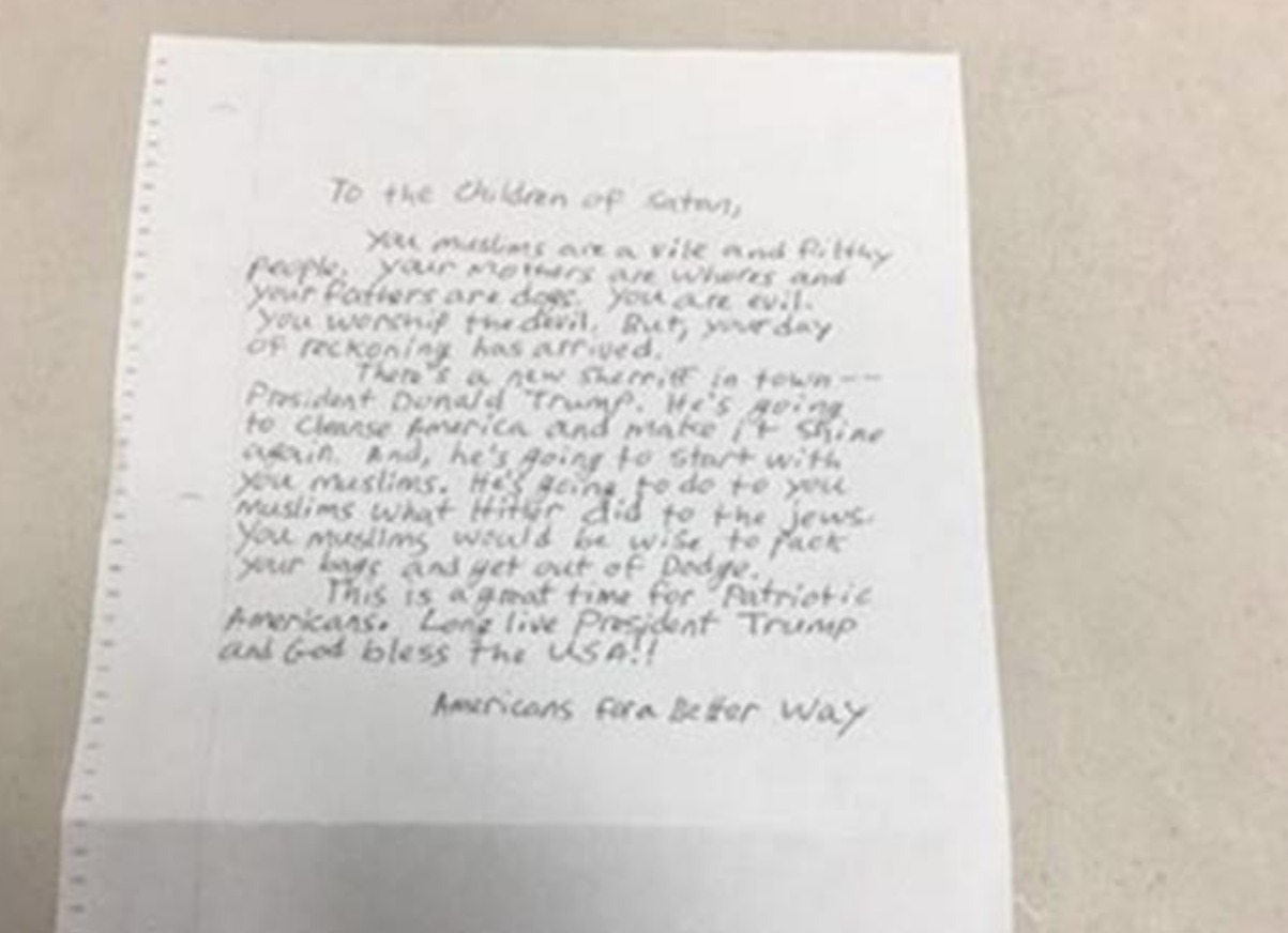 California mosques threatened by letters praising Trump
