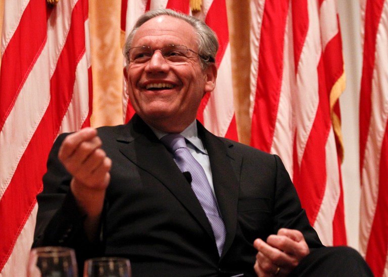 Former Washington Post reporter Bob Woodward predicted Tuesday that the newspaper will cover Donald Trump more moving forward despite losing credentials to cover his events. (AP Photo/Chris Carlson)