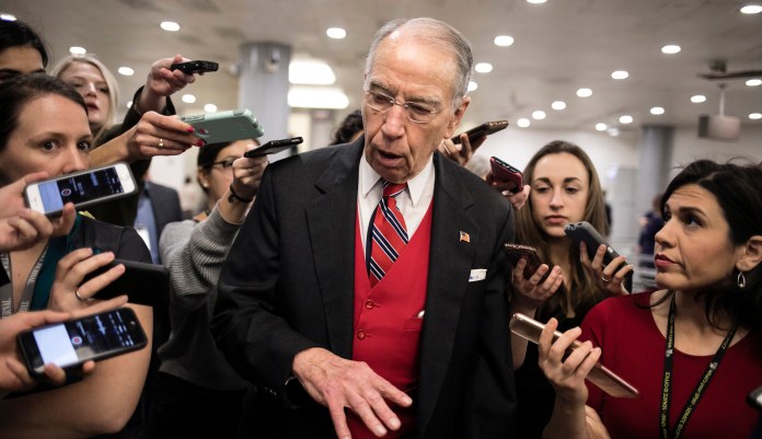 In a letter made public on Friday, Sens. Chuck Grassley, R-Iowa, (pictured above) and Lindsey Graham, R-S.C., of the Judiciary Committee requested more information from the Democratic National Committee and Hillary for America about the work of "Trump dossier" author Christopher Steele. (AP Photo/J. Scott Applewhite)