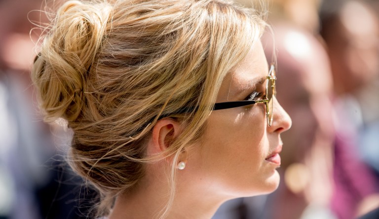 She was spotted on the field at Nationals Park meeting with players just before the game start time on Thursday. (AP Photo/Andrew Harnik)