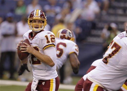 Former NFL coach Jon Gruden said on the ESPN broadcast of last week's Washington-Baltimore preseason game that he would choose John Back as the Redskins starting quarterback.