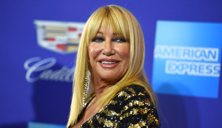 Suzanne Somers said she's happy about President Trump. She said it's 