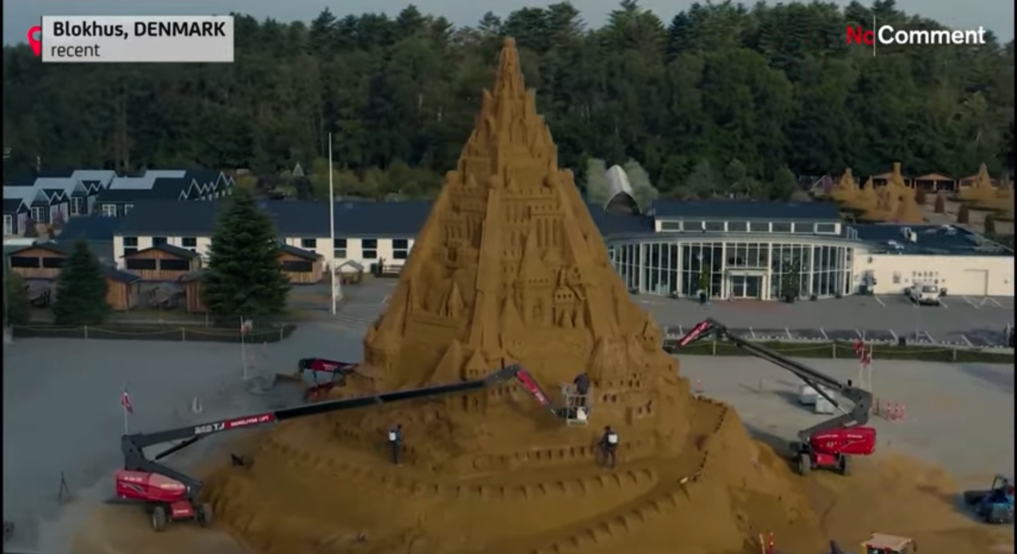 World’s tallest sandcastle sculpted at 69 feet