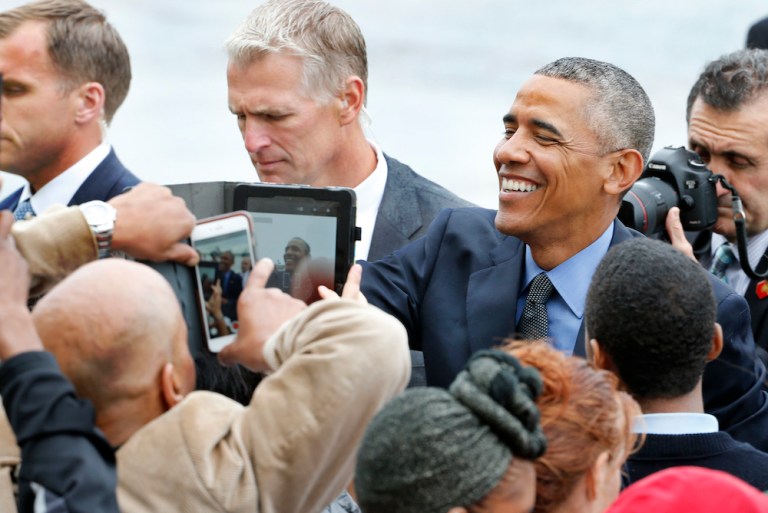 For the first time since 2012, the majority of Americans approve of the president. (AP Photo/Kathy Willens)
