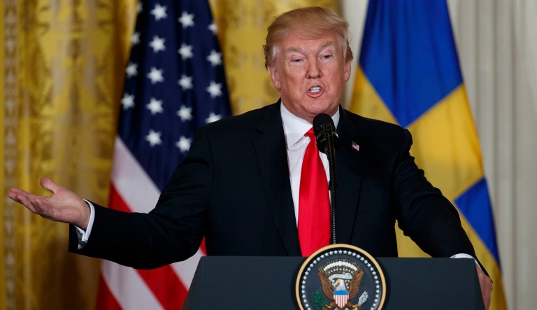 A majority of voters in nine of these 10 states that voted for President Trump approve of the GOP's tax law passed in December. (AP Photo/Evan Vucci)