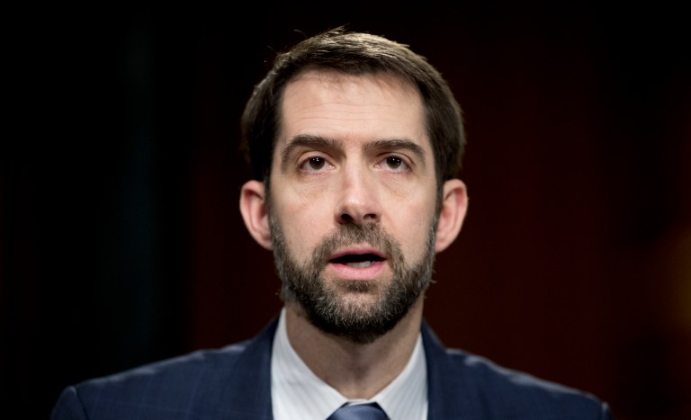 Cotton downplayed the CBO's prediction that premiums would decrease by 10 percent over time. (AP Photo/Andrew Harnik)