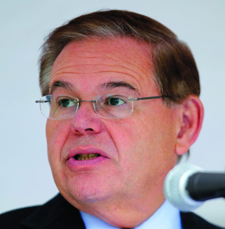 FILE - This Sept. 27, 2012 file photo shows Sen. Robert Menendez, D-N.J. speaking in Sayreville, N.J. Menendez employed as an unpaid intern in his Senate office an illegal immigrant and registered sex offender who has now been arrested by immigration authorities, The Associated Press has learned. The Homeland Security Department instructed federal agents to wait weeks and not to arrest him until after Election Day, a U.S. official involved in the case told the AP. (AP Photo/Mel Evans, File)