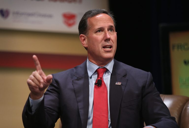 Santorum is part of group of seven candidates who did not make the top 10 for Fox News' main debate stage. (Photo by Scott Olson/Getty Images)