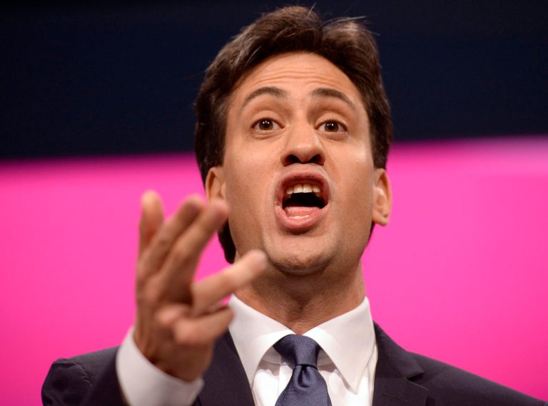 Labour Party Leader Ed Miliband speaks at  the Labour Party Annual Conference in Manchester England Monday Sept. 22, 2014.This is the party's final conference before the general election scheduled for next year. (AP Photo/Owen Humphreys/PA) UNITED KINGDOM OUT NO SALES NO ARCHIVE