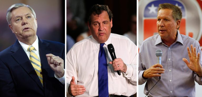 Sen. Lindsey Graham of South Carolina, Govs. Chris Christie of New Jersey and John Kasich of Ohio are focusing their campaigns on New Hampshire. (AP Photos)