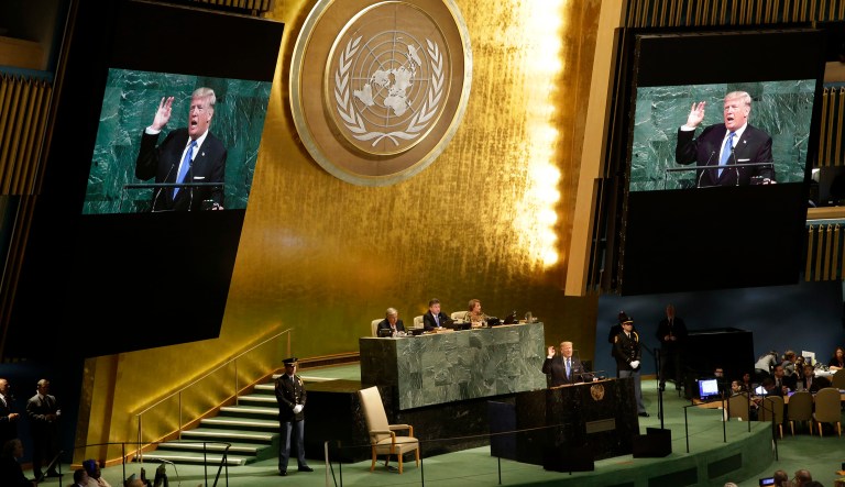 United States President Donald Trump speaks during the United Nations General Assembly at U.N. headquarters, Tuesday, Sept. 19, 2017. (AP Photo/Seth Wenig)