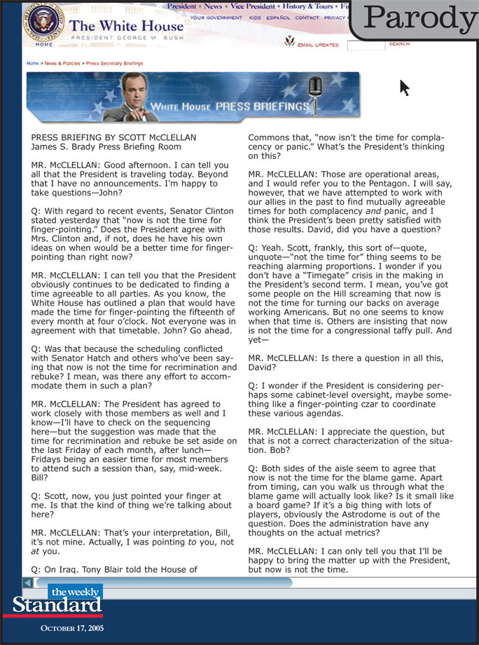 Scott McClellan’s press briefing.