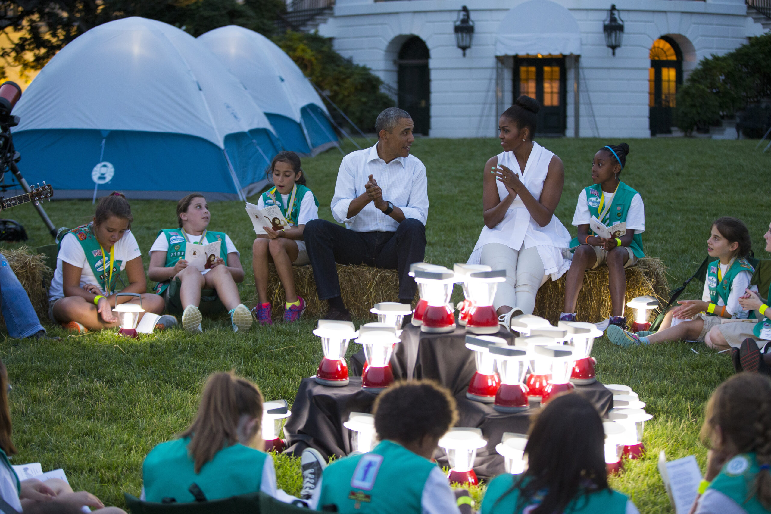 Storm puts damper on Girl Scout camp-out on the White House lawn