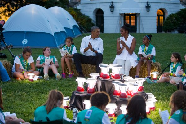 Storm puts damper on Girl Scout camp-out on the White House lawn