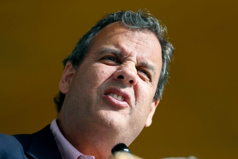 The presidential candidate and New Jersey governor was apparently talking loudly on his cell phone, and causing a commotion.Â (AP Photo/Michael Dwyer)
