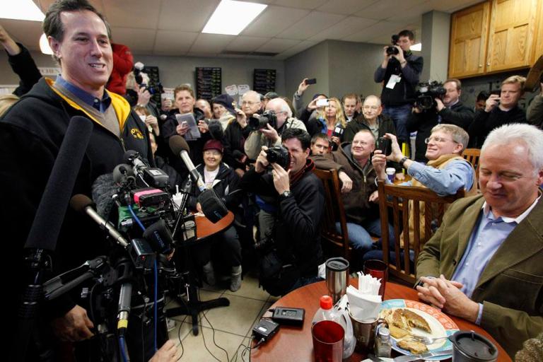 Late, late, late deciders flock to Santorum