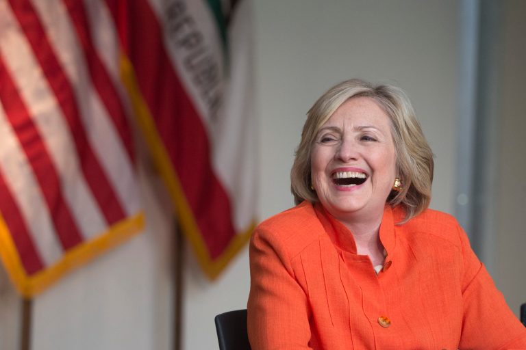 Democratic presidential candidate Hillary Clinton during a roundtable discussion home care, Thursday, in Los Angeles. (AP Photo/Jae C. Hong)