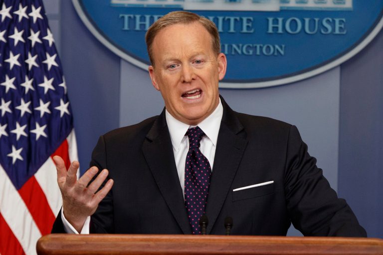 Journalist Twitter hummed with activity Friday after a reporter tweeted that White House Press Secretary Sean Spicer claimed the Trump administration never signed onto a healthcare plan. (AP Photo/Evan Vucci)